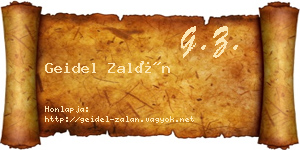 Geidel Zalán névjegykártya